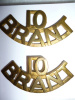 C36 - 10th Brant Dragoons Brass Shoulder Title Pair